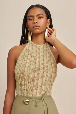 AALIA KNIT TOP - BEACH COMBO