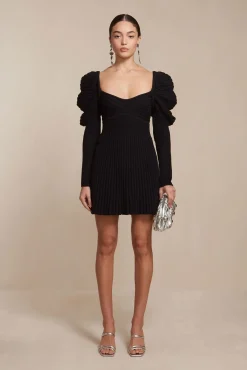 ADELIE KNIT DRESS - BLACK