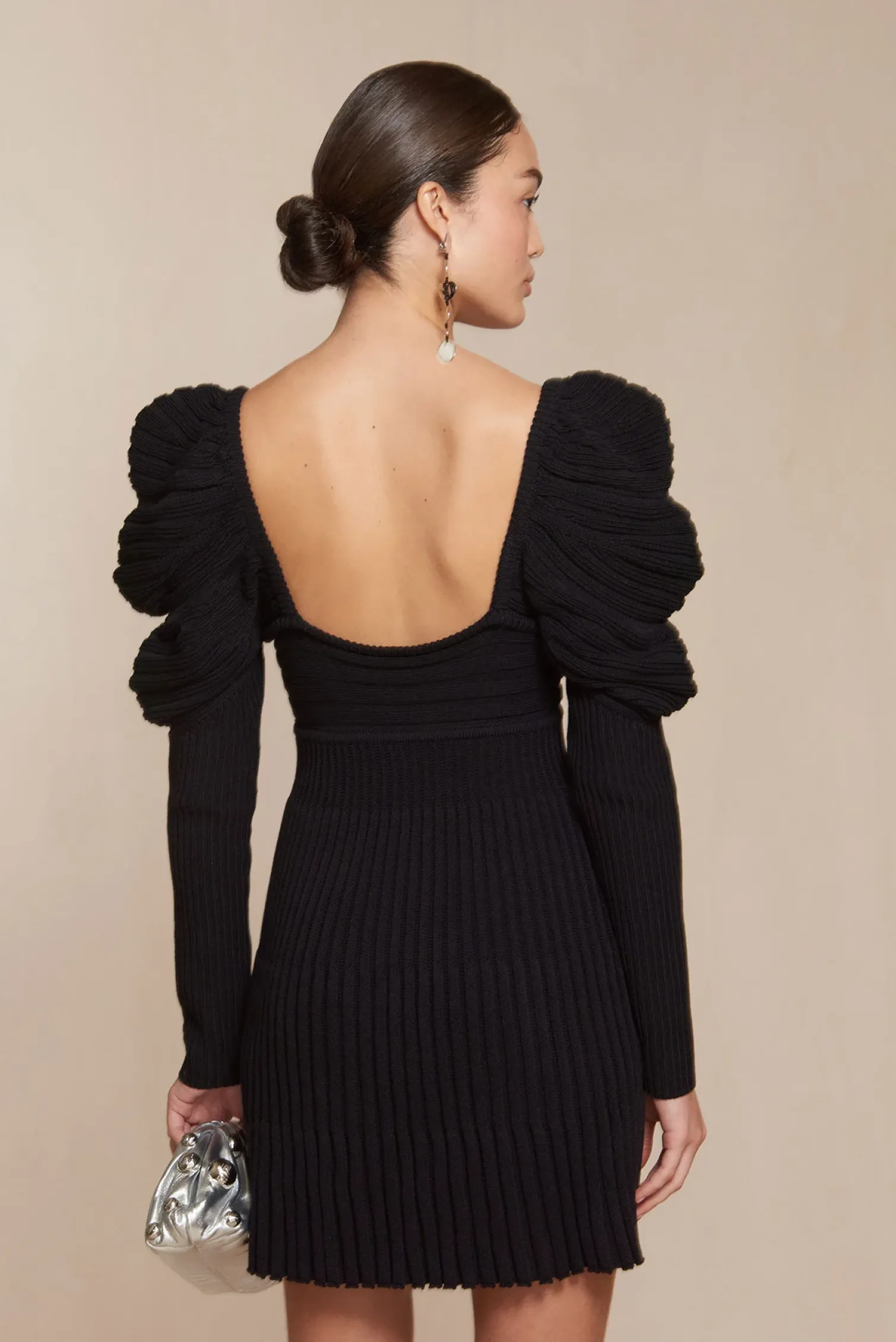 ADELIE KNIT DRESS - BLACK