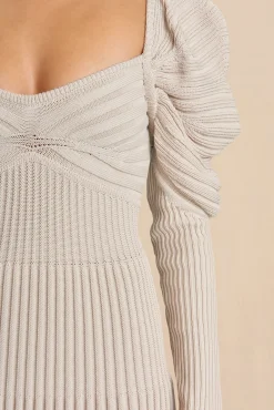 ADELIE KNIT DRESS - MUSHROOM