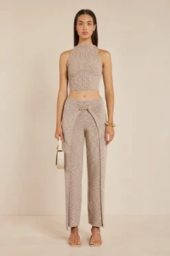 AMANDINE KNIT PANT - CANYON TAN