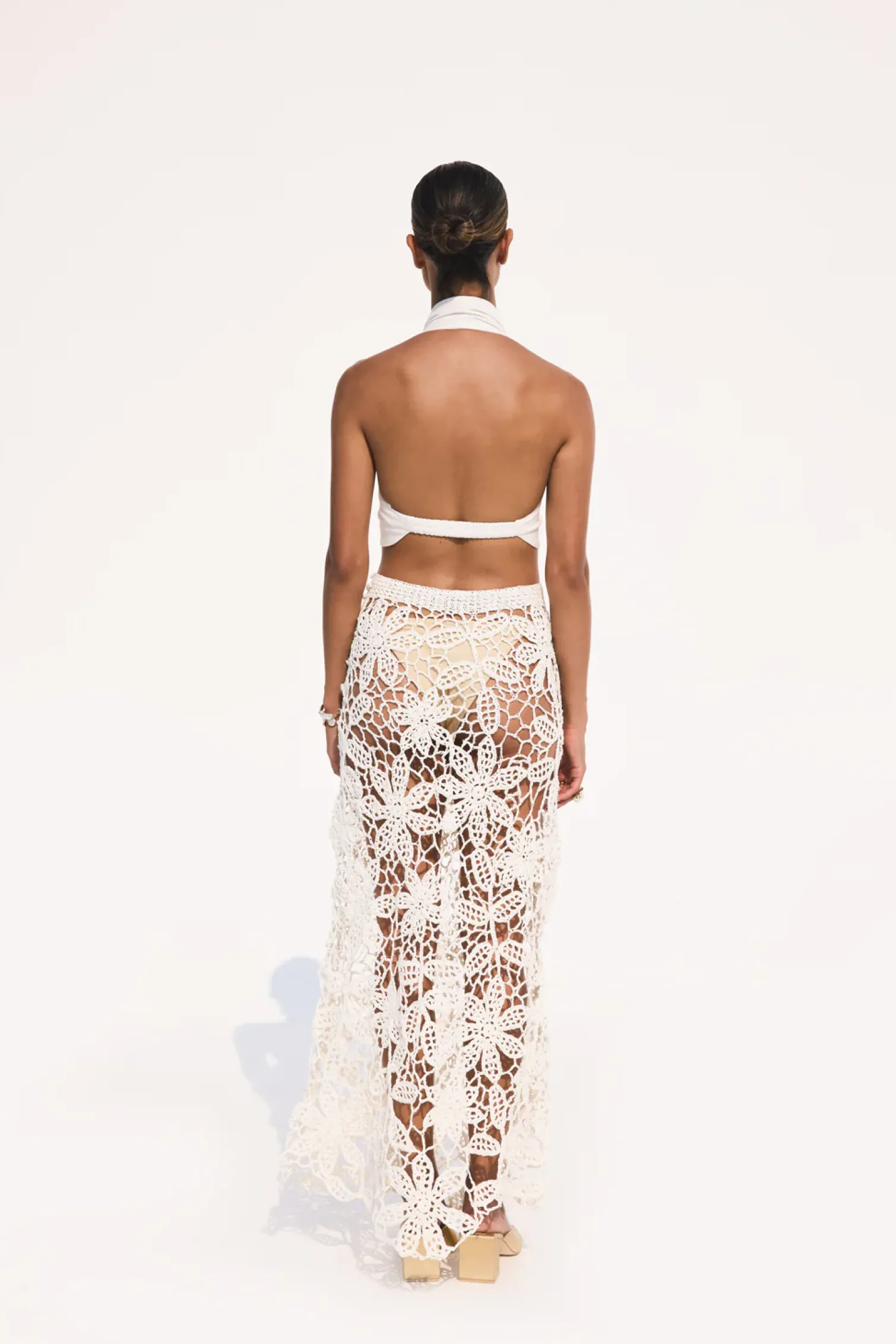 AMINA CROCHET SKIRT - OFF WHITE