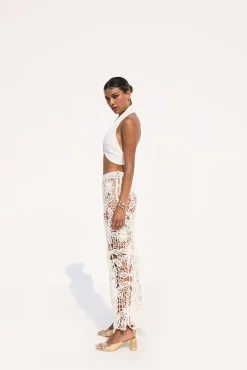AMINA CROCHET SKIRT - OFF WHITE