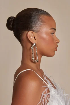 AMINAH EARRING - SHINY SILVER
