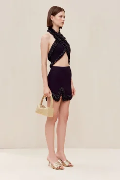 ARVID KNIT SKIRT - EVENING BLUE