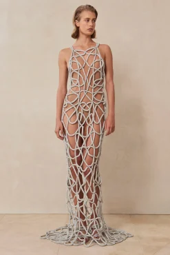ARYA RHINESTONE GOWN - CLEAR