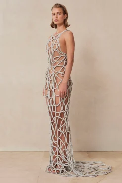 ARYA RHINESTONE GOWN - CLEAR