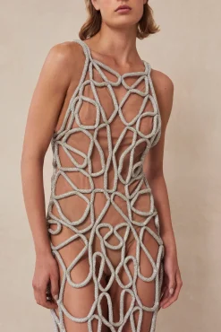 ARYA RHINESTONE GOWN - CLEAR
