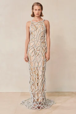 ARYA RHINESTONE GOWN - CLEAR