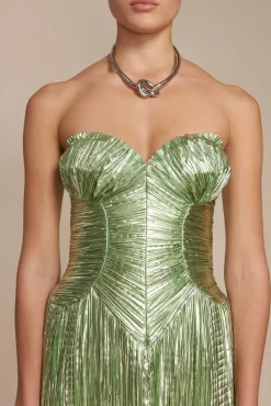 ASHIKA GOWN - SPEARMINT METALLIC
