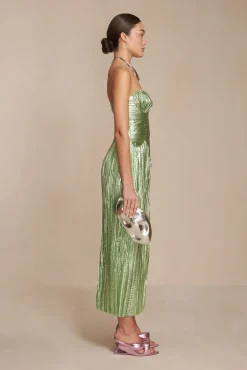 ASHIKA GOWN - SPEARMINT METALLIC