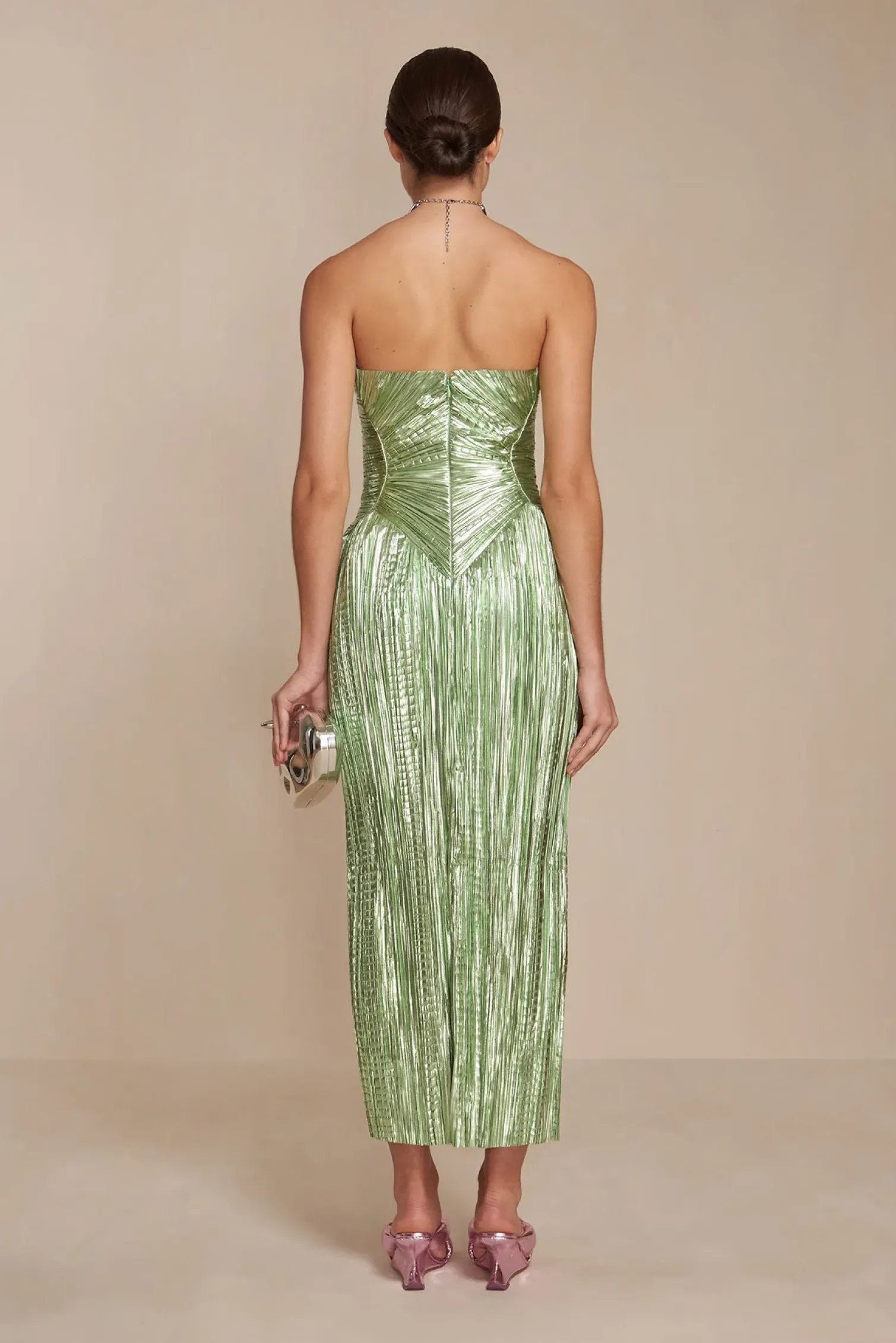 ASHIKA GOWN - SPEARMINT METALLIC