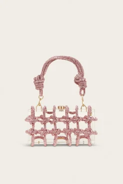 BESS RHINESTONE SHOULDER BAG - SHELL PINK
