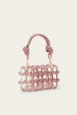BESS RHINESTONE SHOULDER BAG - SHELL PINK