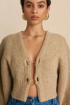 CASELLA KNIT CARDIGAN - CHAMPAGNE