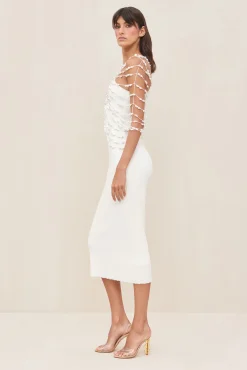 CECELIA KNIT DRESS - OFF WHITE