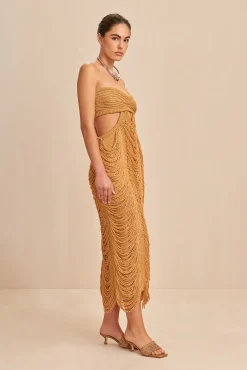 CRESCENT KNIT DRESS - GOLD