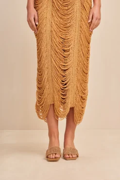 CRESCENT KNIT DRESS - GOLD