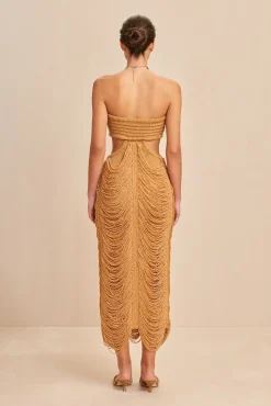 CRESCENT KNIT DRESS - GOLD