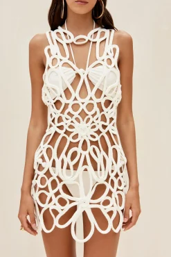 DANICA CROCHET DRESS - OFF WHITE