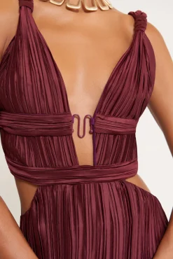 DAVIDA GOWN - MAROON PEAK