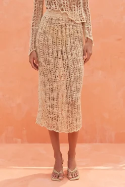DAWSON CROCHET SKIRT - CHAMPAGNE