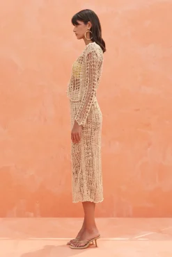 DAWSON CROCHET SKIRT - CHAMPAGNE