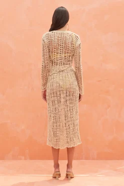 DAWSON CROCHET SKIRT - CHAMPAGNE