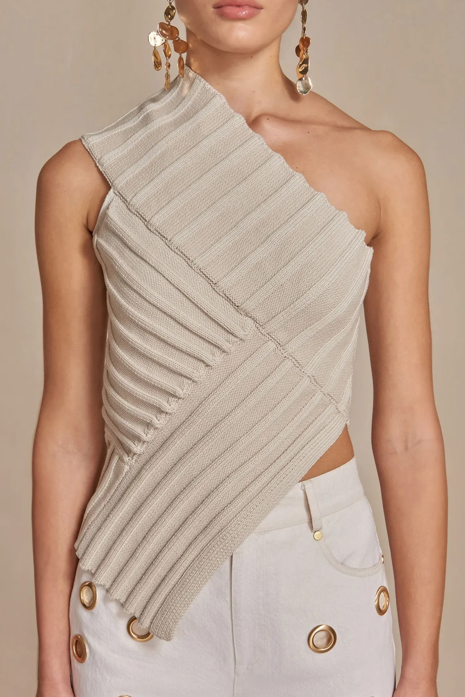 DEL KNIT TOP - MUSHROOM