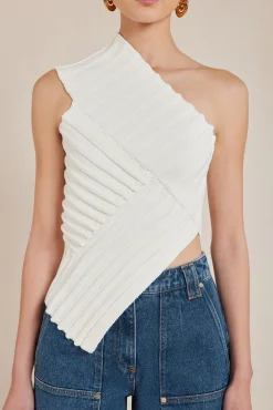 DEL KNIT TOP - OFF WHITE