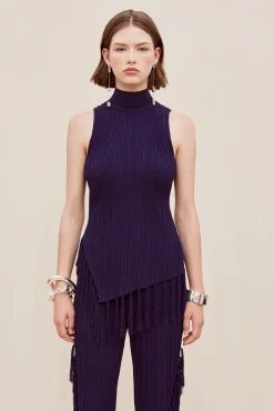 DOJA KNIT TOP - EVENING BLUE