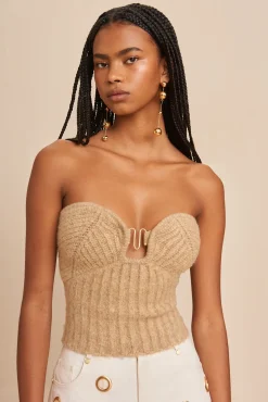 ELLISON KNIT TOP - CHAMPAGNE MELANGE