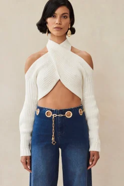 ELYSE KNIT TOP - OFF WHITE