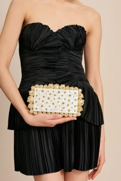 EOS CLUTCH - STUDDED IVORY