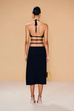 EVALEIGH KNIT DRESS - BLACK