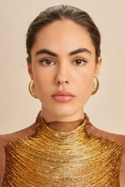FIONA EARRING - SHINY BRASS