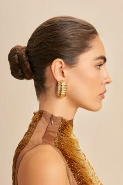 FIONA EARRING - SHINY BRASS