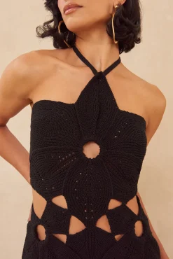 FLOREANA KNIT DRESS - BLACK