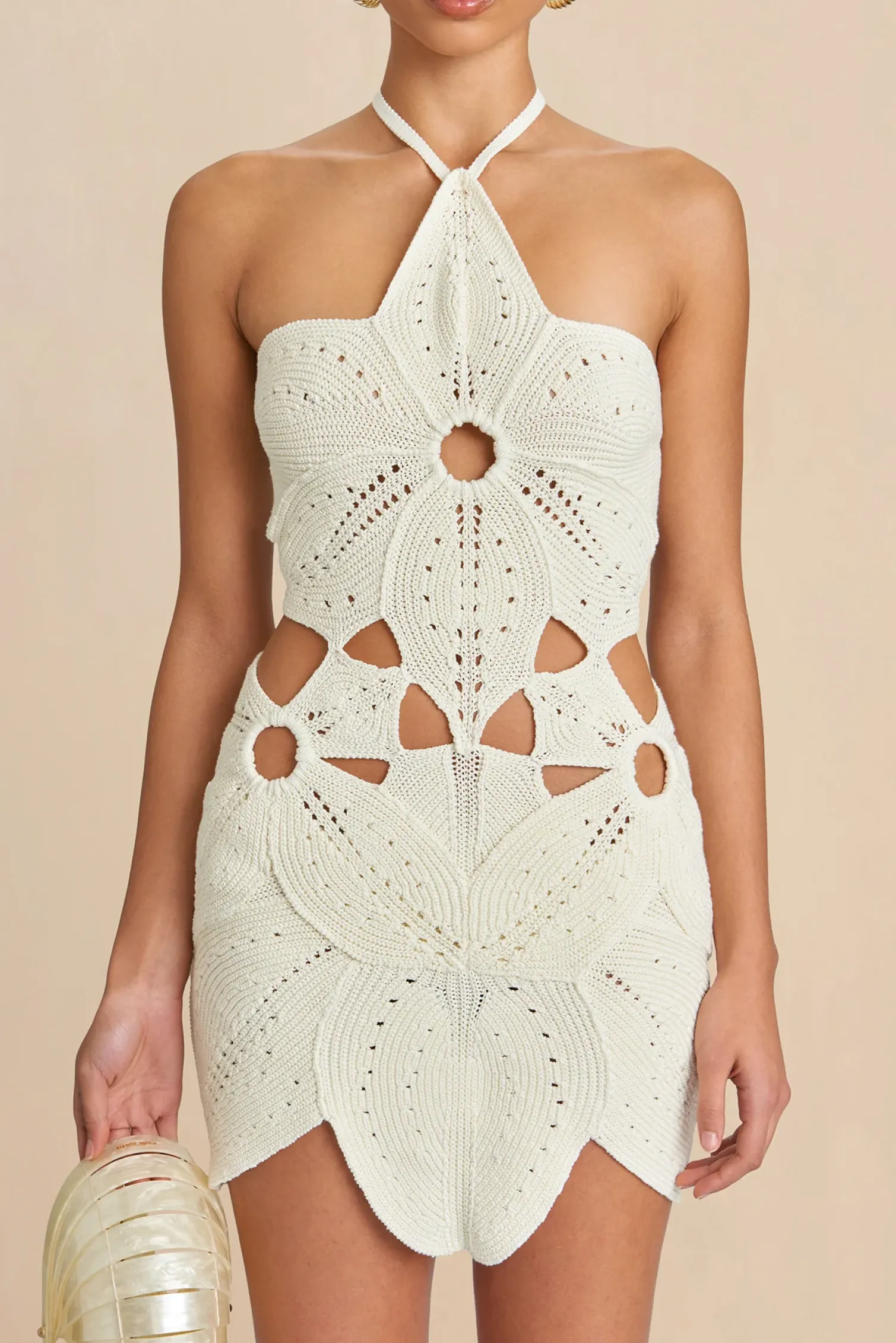 FLOREANA KNIT DRESS - OFF WHITE