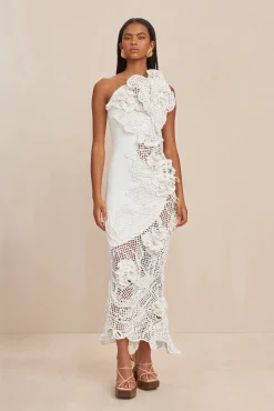 GALLA CROCHET GOWN - OFF WHITE