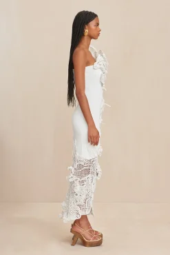 GALLA CROCHET GOWN - OFF WHITE