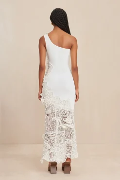 GALLA CROCHET GOWN - OFF WHITE