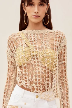 GILL CROCHET COVERUP - CHAMPAGNE
