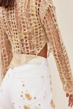 GILL CROCHET COVERUP - CHAMPAGNE