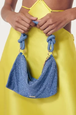 HERA NANO RHINESTONE SHOULDER BAG - LIGHT SAPPHIRE