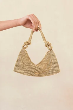 HERA NANO RHINESTONE SHOULDER BAG - SAND DOLLAR