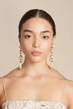 ILLENE EARRING - BRUSHED BRASS