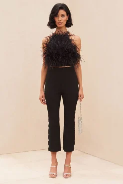 JOEY FEATHER TOP - BLACK