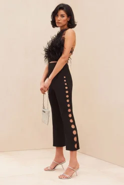 JOEY FEATHER TOP - BLACK