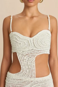 KIRA CROCHET DRESS - OFF WHITE